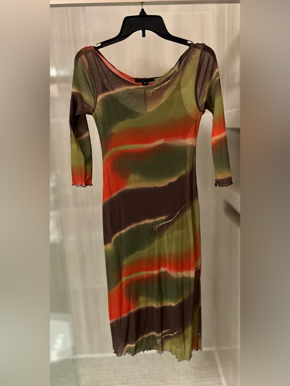 Vintage Weston Wear Petites Sheer Mesh 2-Piece Slip Dress & Overlay Set